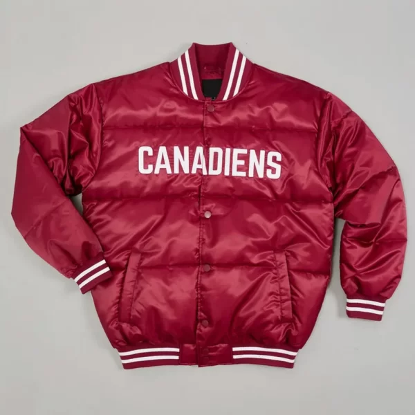 Montreal Canadiens Burgundy Bubble Satin Jacket