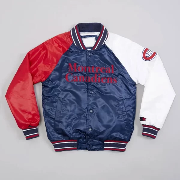 Montreal Canadiens Youth Varsity Satin Varsity Jacket