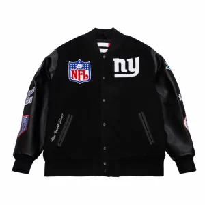 NY Giants Blackout Vintage Logo Wool Varsity Jacket