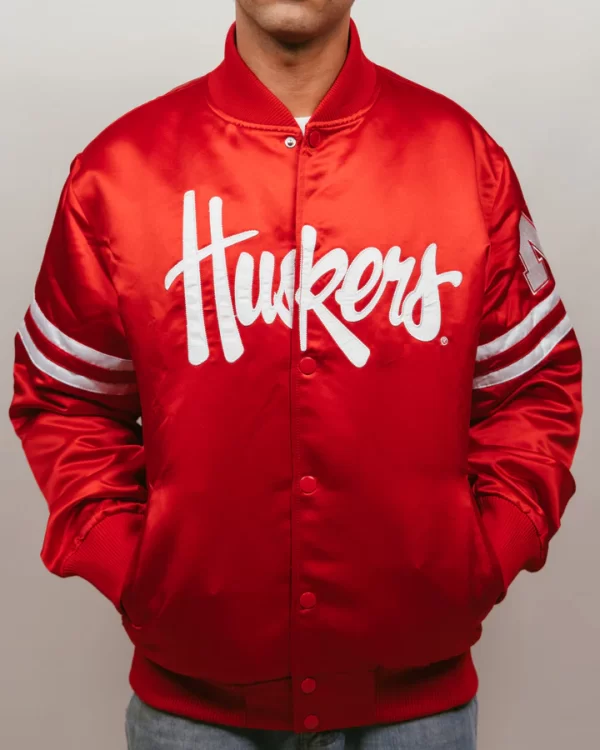 Nebraska Cornhuskers Bomber Satin Jacket