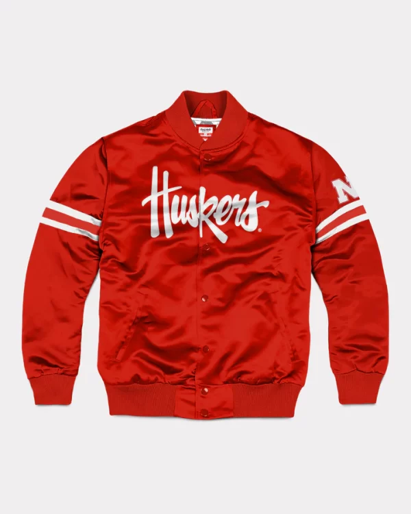 Nebraska Cornhuskers Satin Bomber Jacket