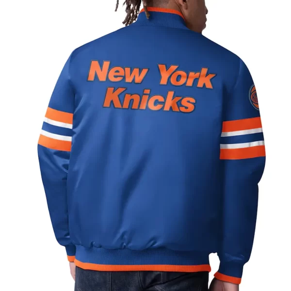 New York Knicks Scout I Varsity Blue Satin Jacket