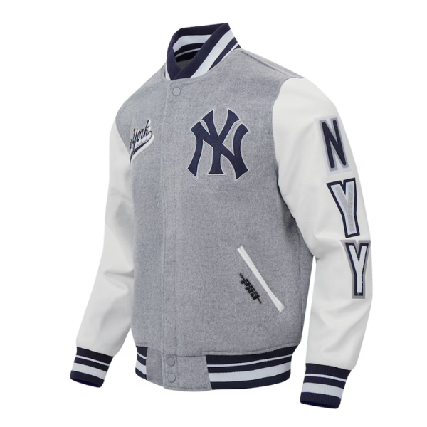 New York Yankees Pro Standard Heather Gray Varsity Jacket