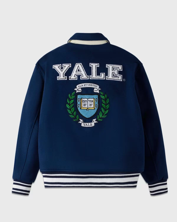 OVO x Yale Campus Blue Varsity Jacket