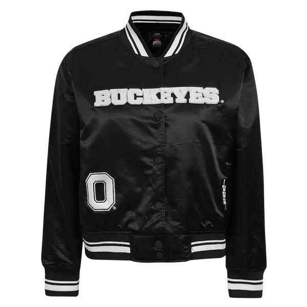 Ohio-State-Buckeyes-Pro-Standard-Satin-Full-Snap-Jacket---Black