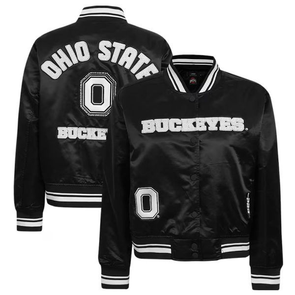 Ohio-State-Buckeyes-Pro-Standard-Satin-Full-Snap-Jacket---Black