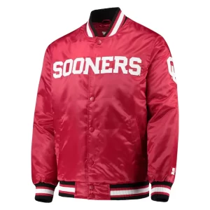 Oklahoma Sooners O-Line Crimson Satin Full-Snap Jacket