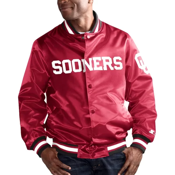 Oklahoma Sooners O-Line Crimson Satin Jacket