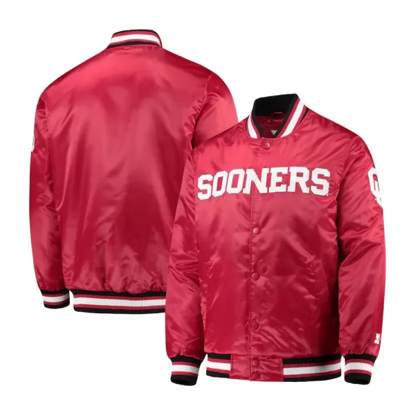 Oklahoma Sooners O-Line Crimson Satin Jackets