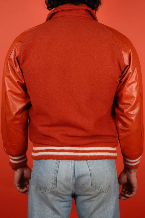 Orange Wool Varsity Jacket