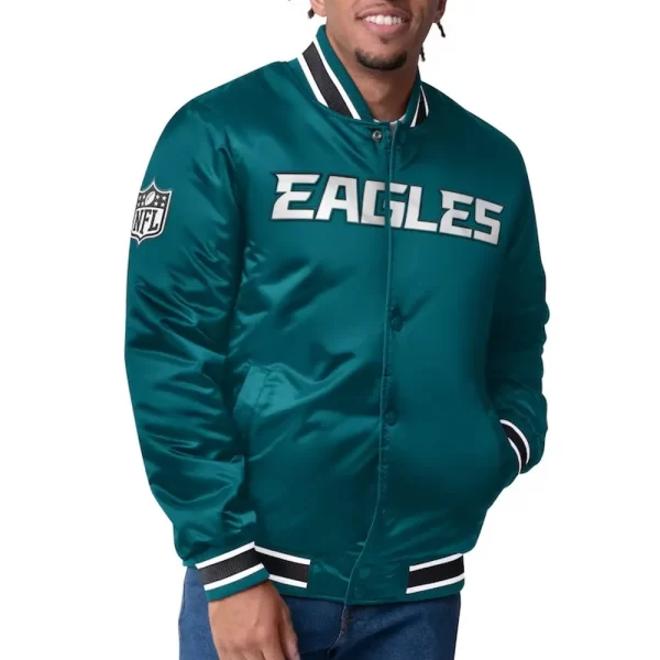 Philadelphia Eagles Closer Midnight Green Satin Jacket