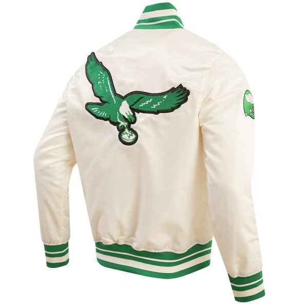 Philadelphia Eagles Pro Standard Cream Retro Classic Satin Jacket