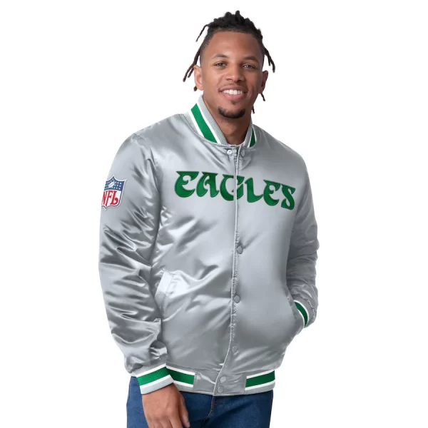 Philadelphia Eagles Starter Midnight Closer Reversible Satin Jacket