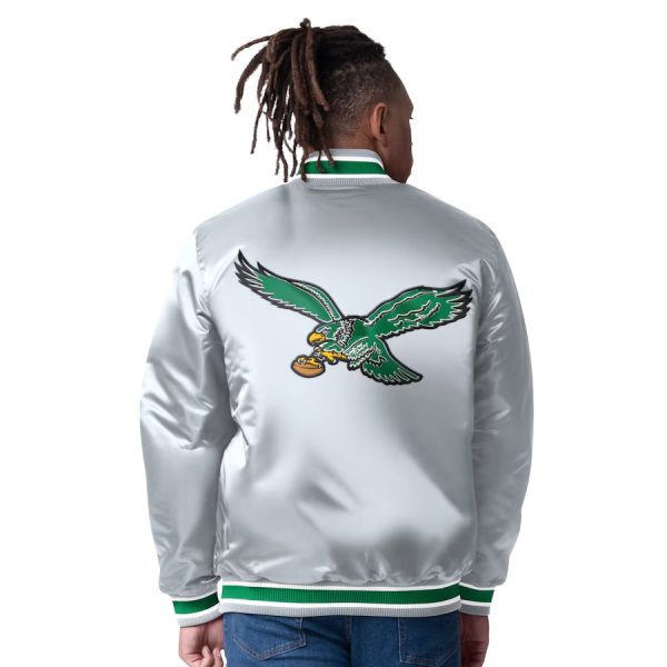 Men's Philadelphia Eagles Starter Midnight Closer Reversible Satin Jacket - Image 4