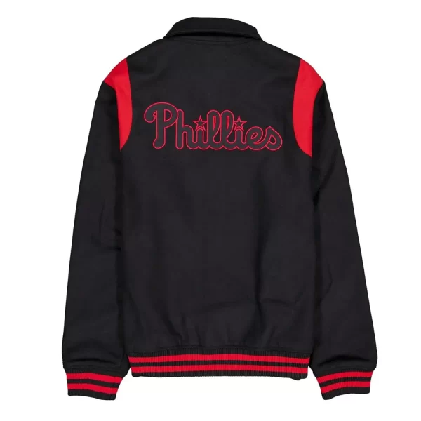 Philadelphia Phillies Sport Night Varsity Full-Snap Black Wool Jacket