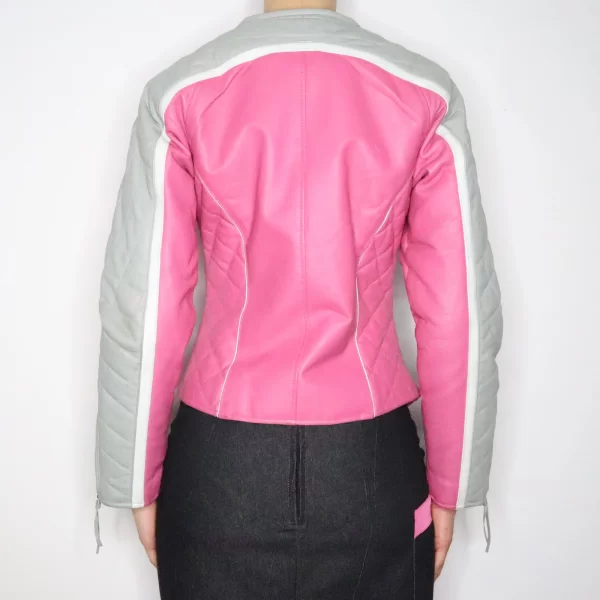 Pink Leather Racer Jackets