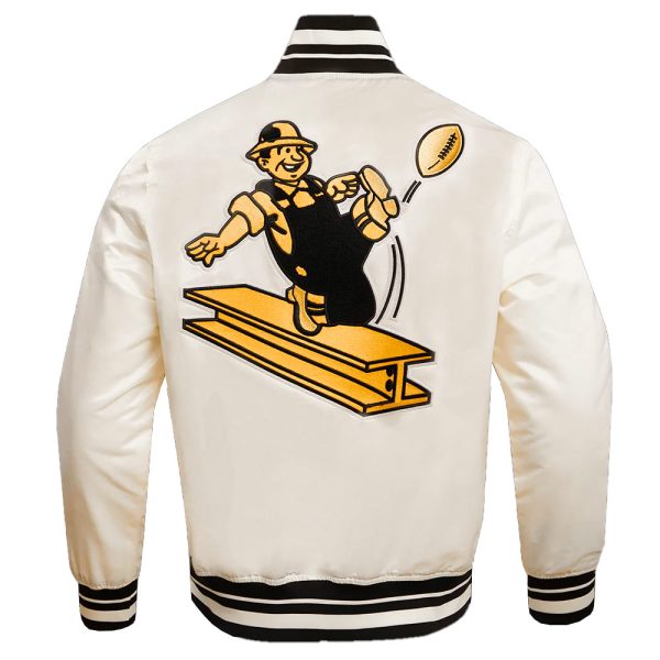 Pittsburgh Steelers Cream Satin Jacket