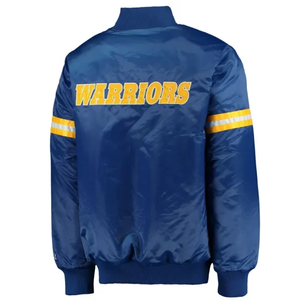 Royal Golden State Warriors Full-Snap Satin Jacket