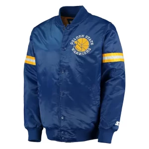 Royal Golden State Warriors Royal Blue Satin Jacket