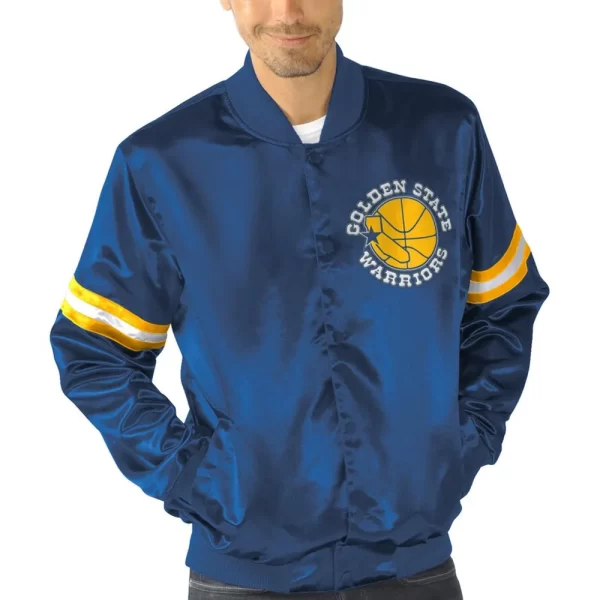 Royal Golden State Warriors Satin Jacket