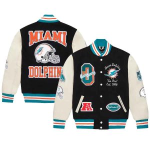 Men's Miami Dolphins OVO Full-Snap Varsity Jacket - Black