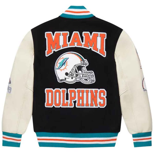 Men's Miami Dolphins OVO Full-Snap Varsity Jacket - Black