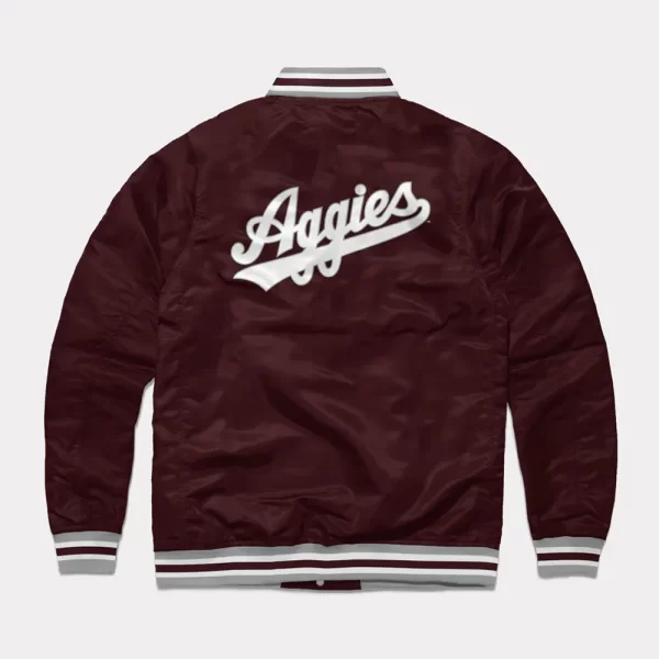 Texas A&M Aggies Full-Snap Wine Varsity Satin Jacket