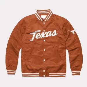 Texas Longhorns Script Burnt Orange Satin Jacket