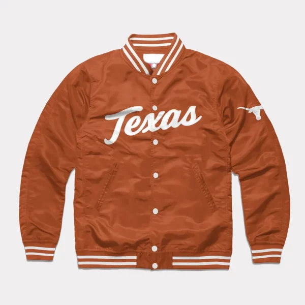 Texas Longhorns Script Burnt Orange Satin Jacket