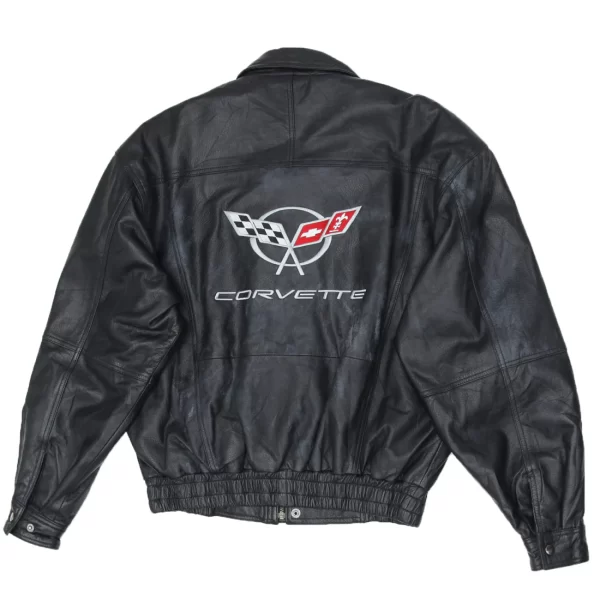 Vintage Mad House Corvette Black Leather Jacket