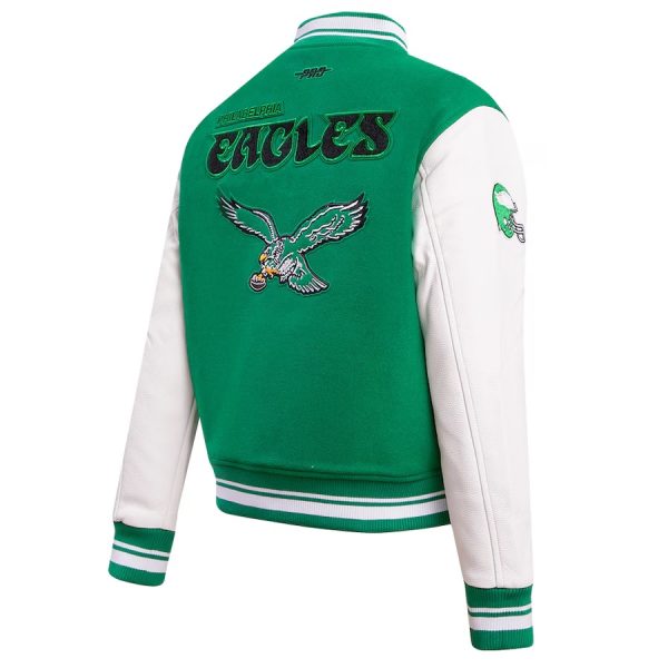 Women's Pro Standard Kelly Green Philadelphia Eagles Retro Classic Full-Zip Varsity Jacket