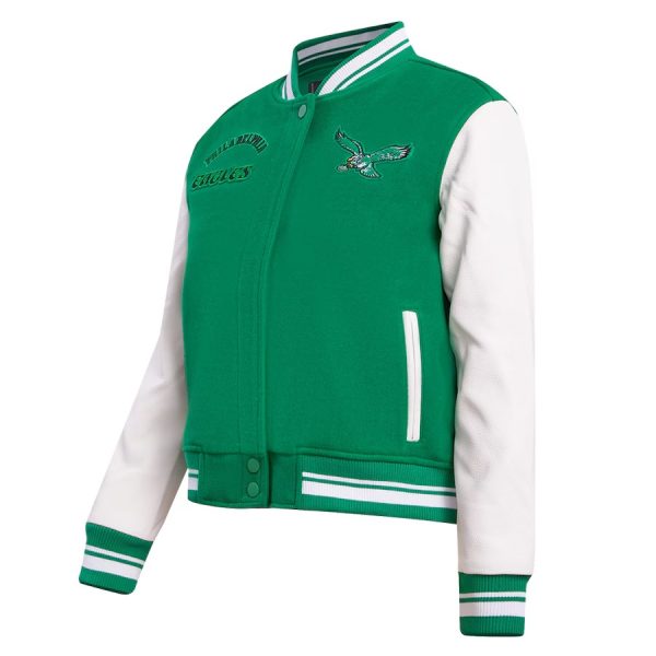 Women's Pro Standard Kelly Green Philadelphia Eagles Retro Classic Varsity Jacket