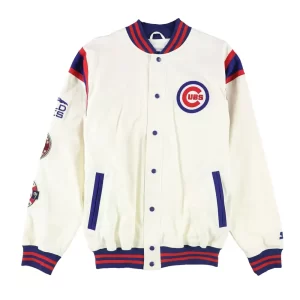 World Series Champions Chicago Cubs Off White Satin Jacket