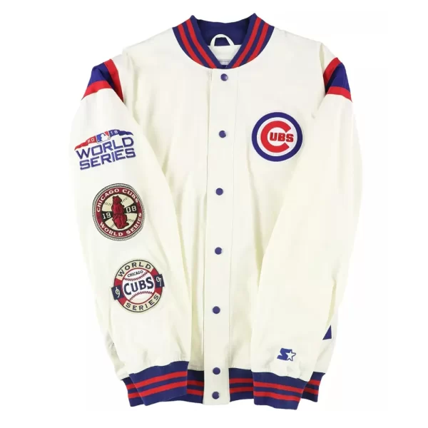 World Series Champions Chicago Cubs Off White Satin Jacket