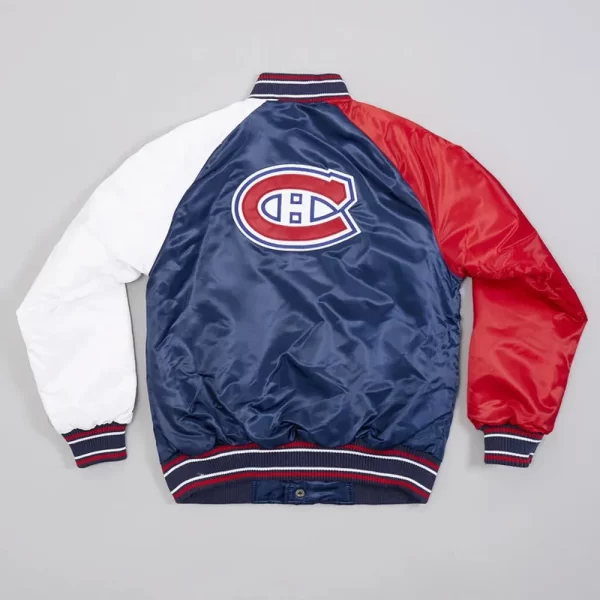 Youth Montreal Canadiens Team Logo Varsity Full-Snap Satin Jacket