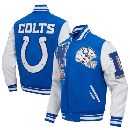 Men's Pro Standard Royal Indianapolis Colts Mash Up Varsity Jacket