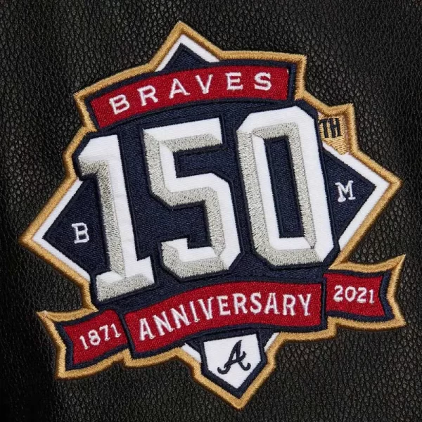 Atlanta Braves Black Out Vintage Logo Varsity Jacket