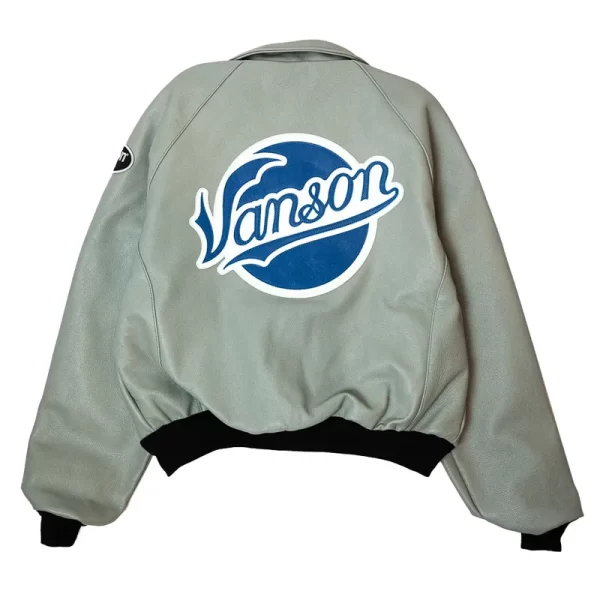 Vanson Brooklyn Dodgers Full-Zip Leather Bomber Jacket