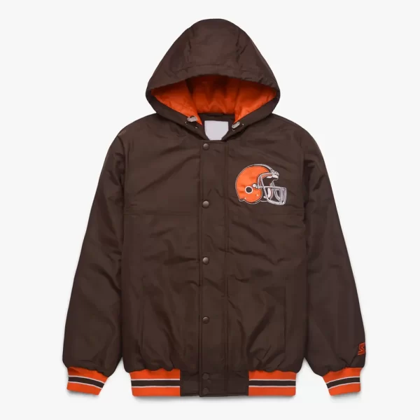 Buy Cleveland Browns Brown Hooded Jacket