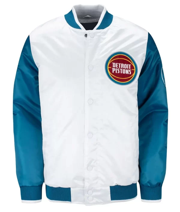 Buy Pistons Ty Mopkins Teal and White Satin Jacket