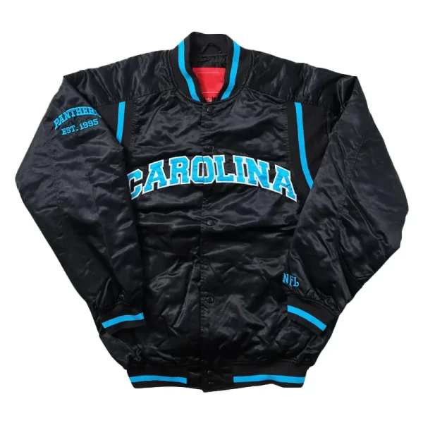 Carolina Panthers Vintage Black Satin Jacket