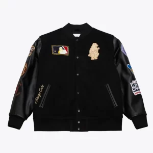 Chicago Cubs Black Out Vintage Logo Varsity Jacket