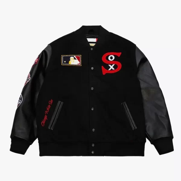 Chicago White Sox Black Out Vintage Logo Varsity Jacket