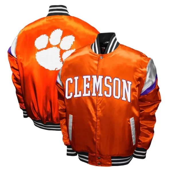 Clemson Tigers Power Orange Satin Jacket