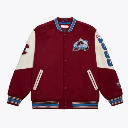 Colorado Avalanche Team History Burgundy Vintage Logo Varsity Jacket