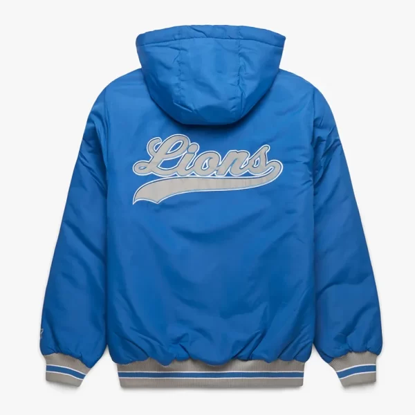 Detroit Lions Parka Full-Zip Blue Hooded Jacket