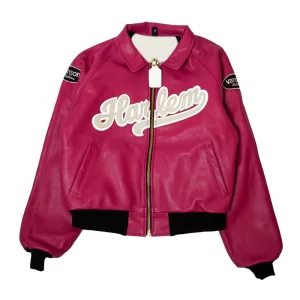 Gain Harlem Baseball Vanson Pink Leather Jacket