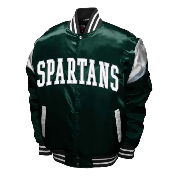 Get Michigan State Spartans Power Green Satin Jacket