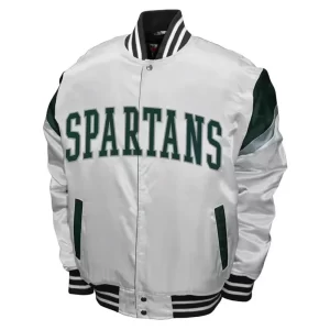 Get Michigan State Spartans Power White Satin Jacket