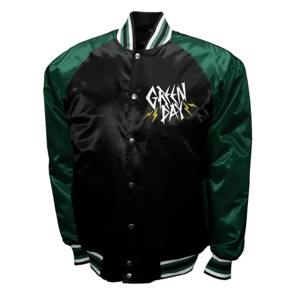 Green Day Power Black & Green Satin Jacket